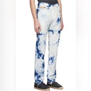 Massimo Alba White & Blue Corduroy Alunga Trousers pants